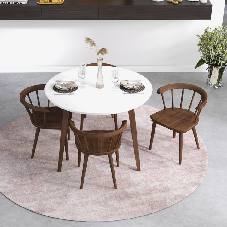 Bannie Round Solid Wood Dining Table